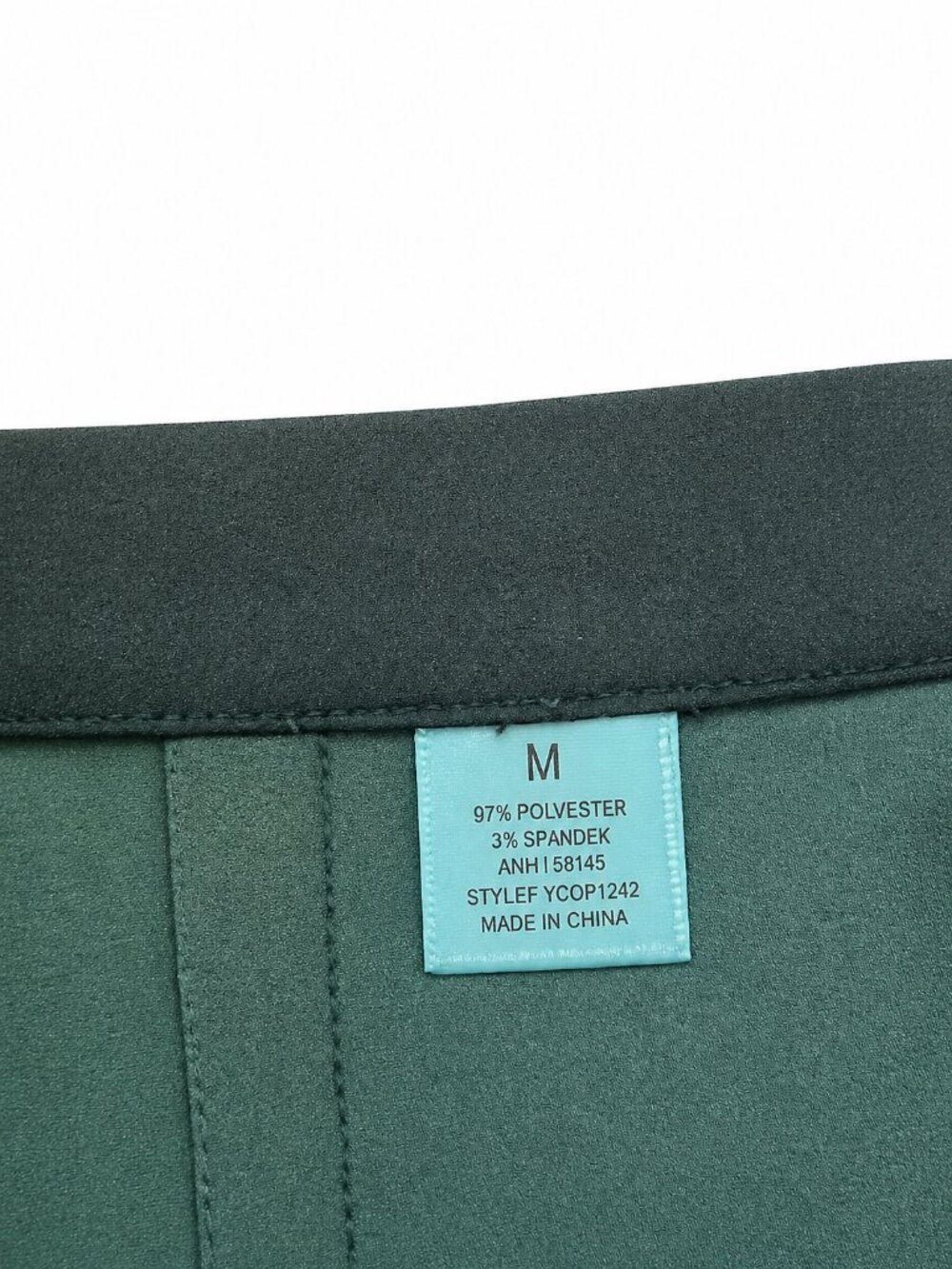 Green Wide Leg Cropped Pants High Waist Chic Minimalist Size M - Picture 5 of 5